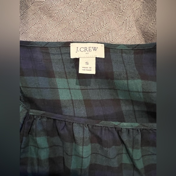 J.Crew Black Watch Plaid Ruffle Flannel Shirt - Picture 5 of 5